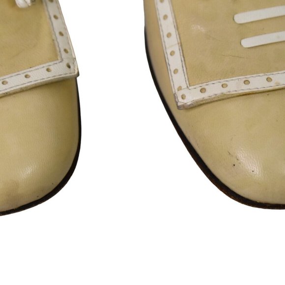 Cole Haan Studio Heels 7 AA Womens Beige Narrow Bow Front Block Heel Slip On - Picture 3 of 13